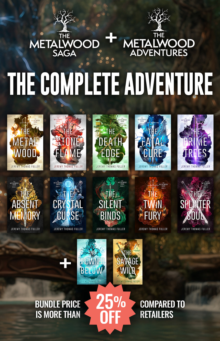 The Metalwood Saga + 2 Adventures (12 book adult science fantasy bundle)